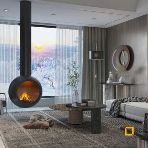 Küre Model Orta Şömine 60X60 - Görsel 4