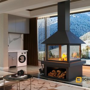 Kare Model Orta Şömine 70X70 - Görsel 3
