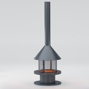 Yuvarlak Camlı Model Orta Şömine 90X90 - Görsel 4
