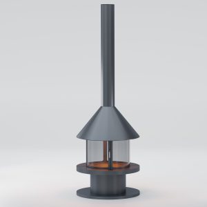 Yuvarlak Camlı Model Orta Şömine 90X90 - Görsel 5