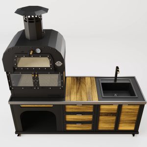 Profesör Lord Master Barbekü VIP – Fırınlı Ahşap Tezgahlı Evyeli barbekü - Görsel 3